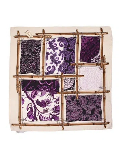 Pre-owned Gucci Silk Printed Scarf In Purple