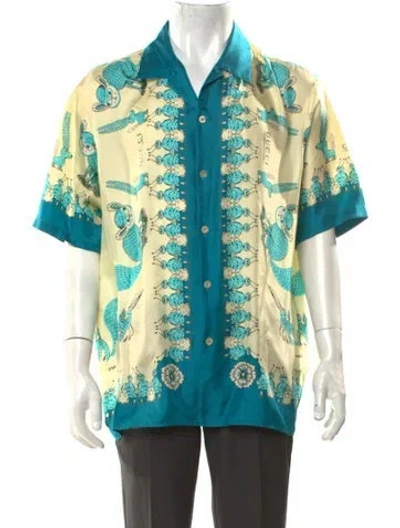 Pre-owned Gucci Silk Printed Shirt In Multi
