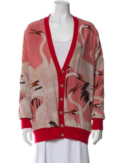 Pre-owned Gucci Silk Printed Sweater