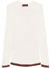 Gucci Web Stripe Ribbed-knit Silk Sweater In White