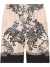 Gucci Silk Roses Print Shorts In Multi