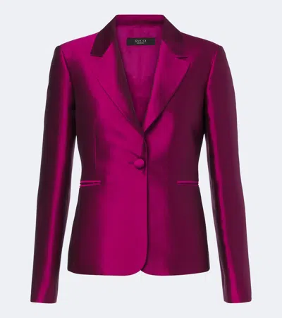 Gucci Silk Satin Blazer In Purple