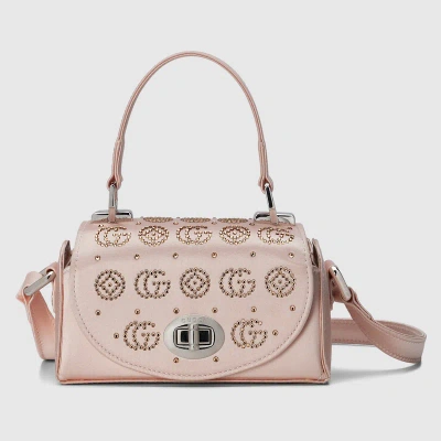 Gucci Kids' Silk Satin Crystal Handbag In Pink