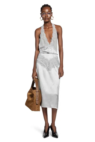 Gucci Silk Satin Dress In Gray