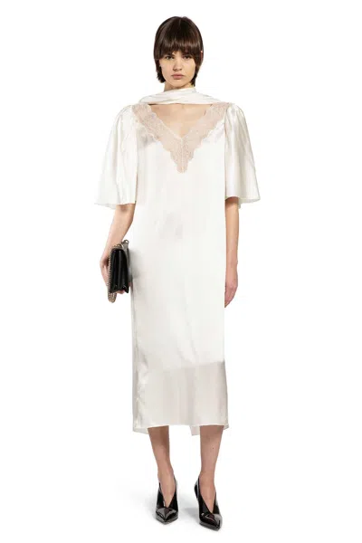 Gucci Silk Satin Midi Dress In White
