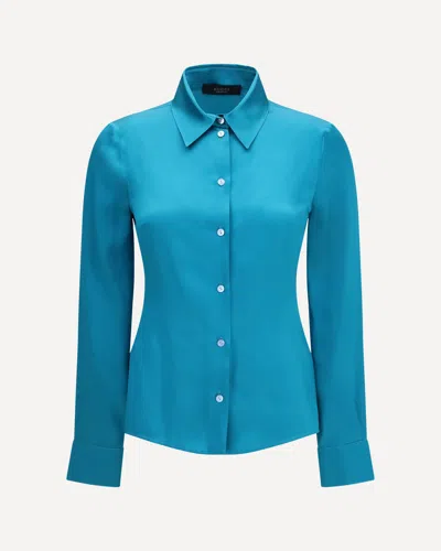 Gucci Silk Satin Shirt In Blue