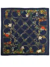 Gucci Multicolor Floral And Geometric Silk Scarf In Blue