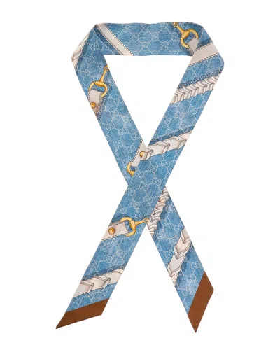 Gucci Silk Scarf In Blue