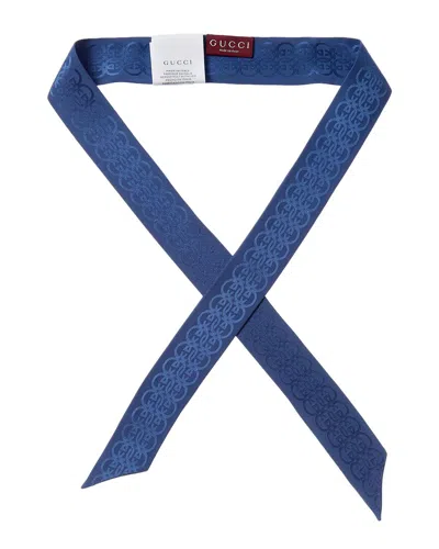 Gucci Silk Scarf In Blue