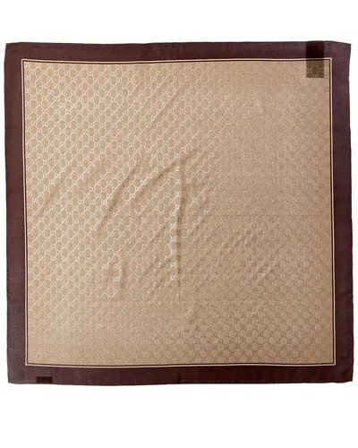 Gucci Silk Scarf In Brown