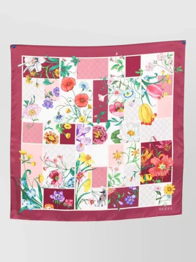 Gucci Silk Scarf Floral Motif Square Design