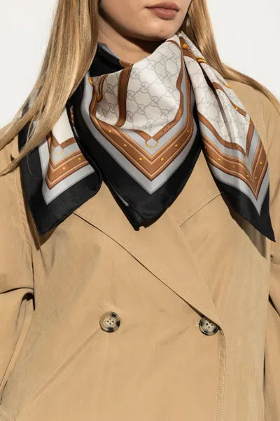 Gucci Silk Scarf In Gray