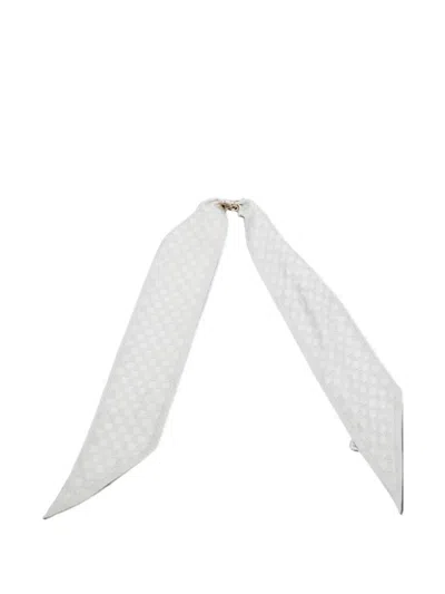 Pre-owned Gucci Silk Scarf In White