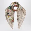 Gucci Silk Scarf With Flora Print Women In Cream