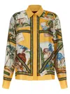 Gucci Bicolor Silk Pattern Shirt In Multi