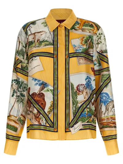 Gucci Silk Twill Print Blouse In Multi