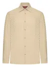 Gucci Gg Jacquard Silk Shirt In Neutral
