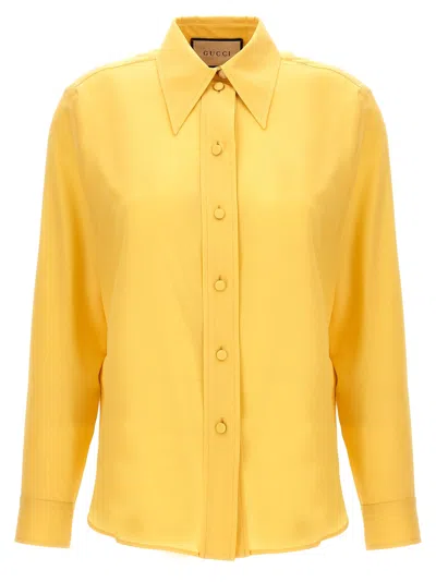 Gucci Silk Shirt In Yellow