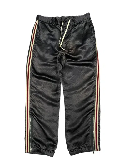 Pre-owned Gucci Silk Side Stripes Faded Pants In Black