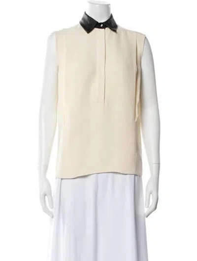 Pre-owned Gucci Silk Sleeveless Blouse In Neutral