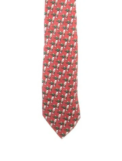 Pre-owned Gucci Silk Soccer Player Tie In Red