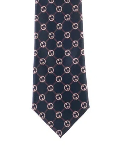 Pre-owned Gucci Silk Standard Tie In Blue