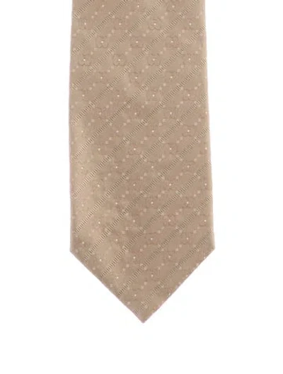 Pre-owned Gucci Silk Standard Tie In Brown