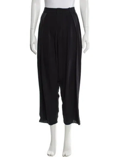 Pre-owned Gucci Silk Straight Leg Pants In Black