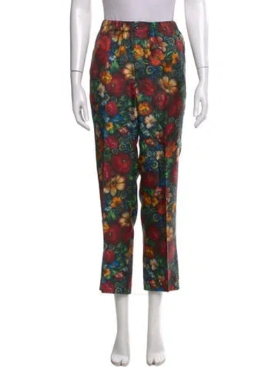 Pre-owned Gucci Silk Straight Leg Pants In Black