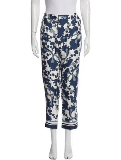 Pre-owned Gucci Silk Straight Leg Pants In Multi