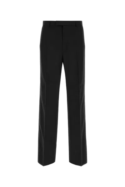 Gucci Silk Straight Trousers In Black