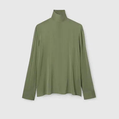Gucci Silk Stretch Chiffon Shirt In Green