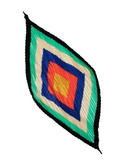 Pre-owned Gucci Silk Striped Scarf In Blue