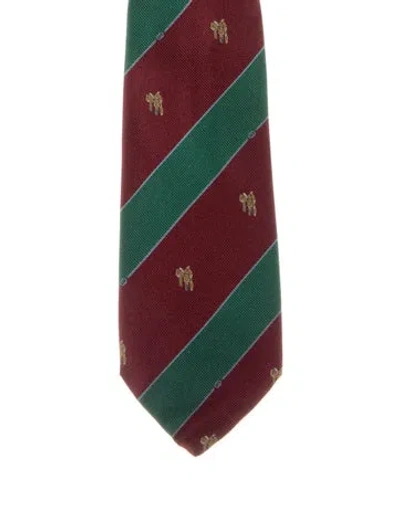 Pre-owned Gucci Silk Striped Tie In Multi