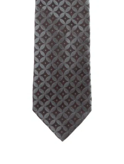 Pre-owned Gucci Silk Suit Tie In Grey