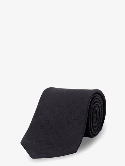Gucci Silk Tie In Black