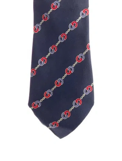 Pre-owned Gucci Silk Tie In Blue