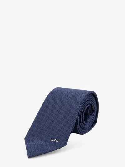 Gucci Silk Tie In Blue