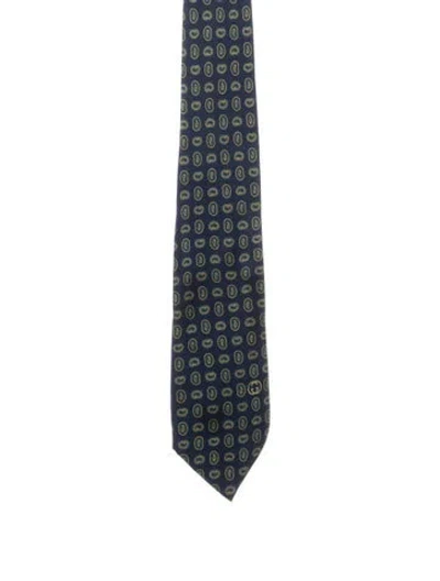 Pre-owned Gucci Silk Tie In Blue