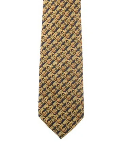Pre-owned Gucci Silk Tie In Blue