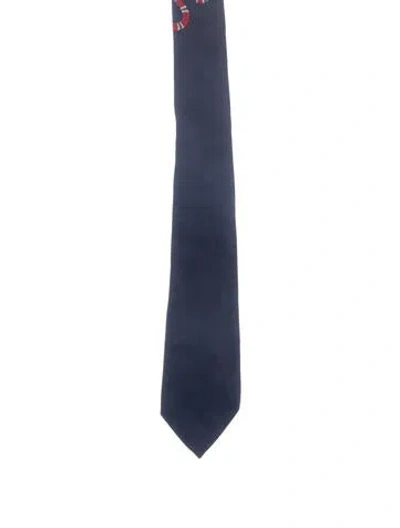 Pre-owned Gucci Silk Tie In Blue