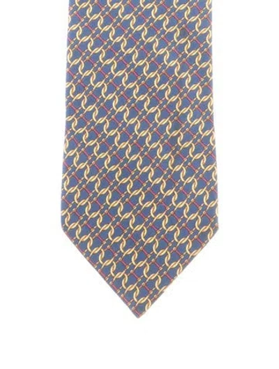 Pre-owned Gucci Silk Tie In Blue