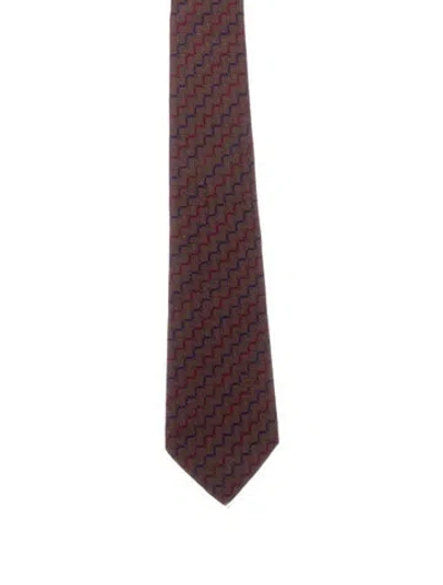 Pre-owned Gucci Silk Tie In Brown