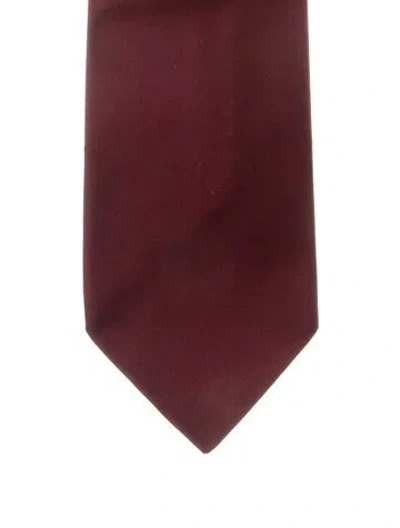 Pre-owned Gucci Silk Tie In Burgundy