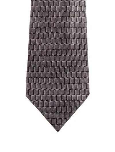 Pre-owned Gucci Silk Tie In Gray