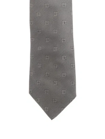 Pre-owned Gucci Silk Tie In Gray