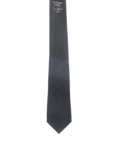 Pre-owned Gucci Silk Tie In Gray