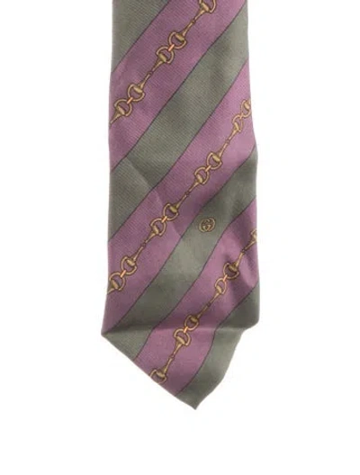Pre-owned Gucci Silk Tie In Purple