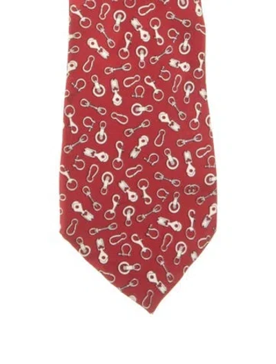 Pre-owned Gucci Silk Tie In Red