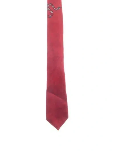 Pre-owned Gucci Silk Tie In Red